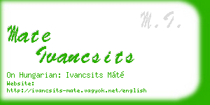 mate ivancsits business card