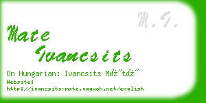 mate ivancsits business card